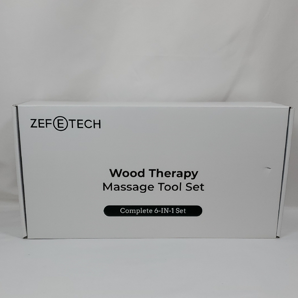 ZEFTECH 6-In-1 Wood Therapy Massage Tool Set W/ Massage Oil
